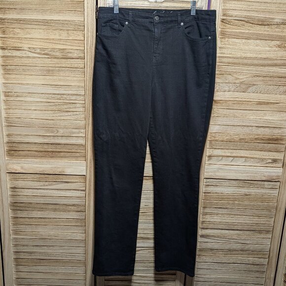 Gloria Vanderbilt Jeans Black Straight-Leg All Around Slimming Effect Size 12 - Picture 1 of 14